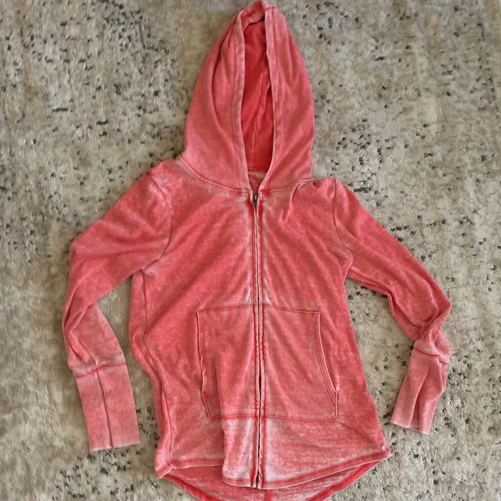 CHASER distressed zip up hoodie, super soft, sz M